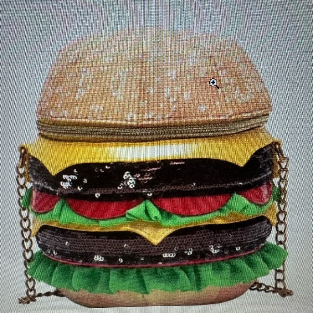 Betsey Johnson Nice Buns Cheeseburger Crossbody Bag - Yellow, Green, Red, Black